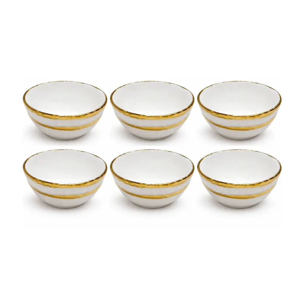 CERAMIC BOWL GOLD RIM 4.25"(2511-16001-24-22 )