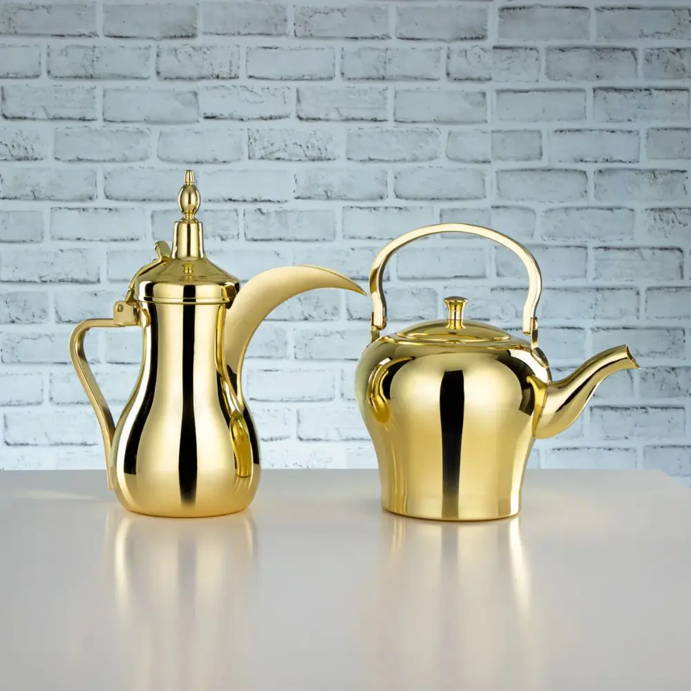 COFFEE POT AND TEA POT SET 48oz Gold.1.webp