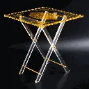 Acrylic 4 Square Classic Design Coffee Tables With Stand Set..webp