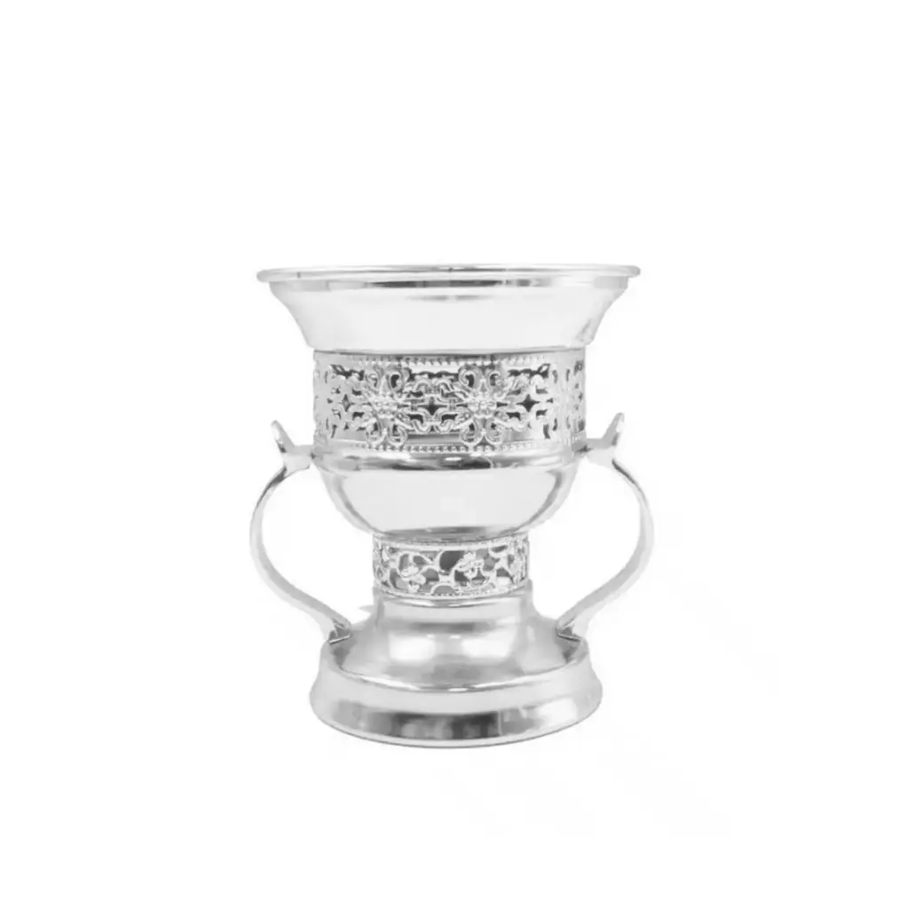 Royal Silver Arabic Mabkhara – High-Quality Metallic Oud Incense Burner