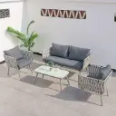 SOFA SET 4 SEATER WITH 1 GLASS TABLE (RS-16010)