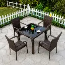 GLASS TABLE WITH 4PCS CHAIR SET