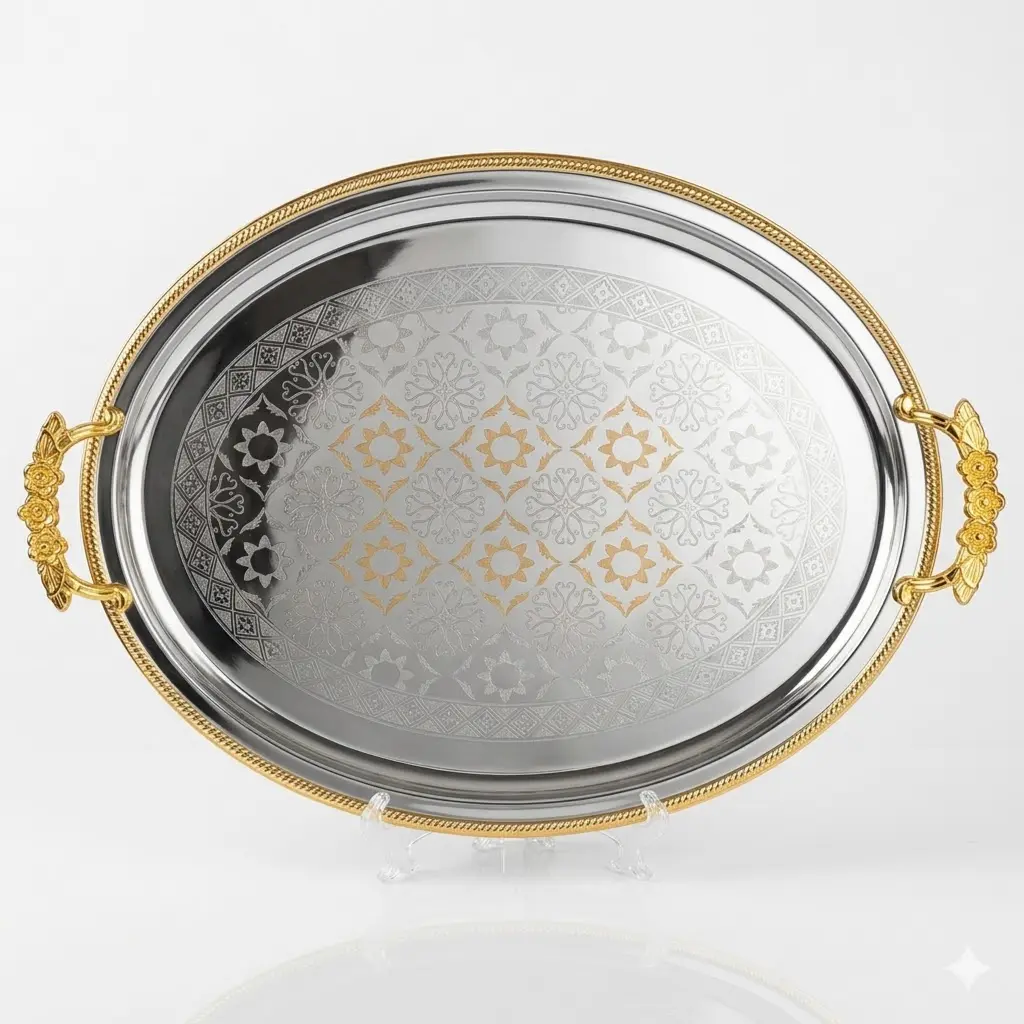 TRAY SLIVER GOLD 60*45