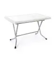 Rectangular folding wicker table with metal base-4 Feet
