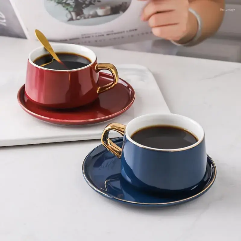 COFFEE CUP SAUCER SET RED&GREEN