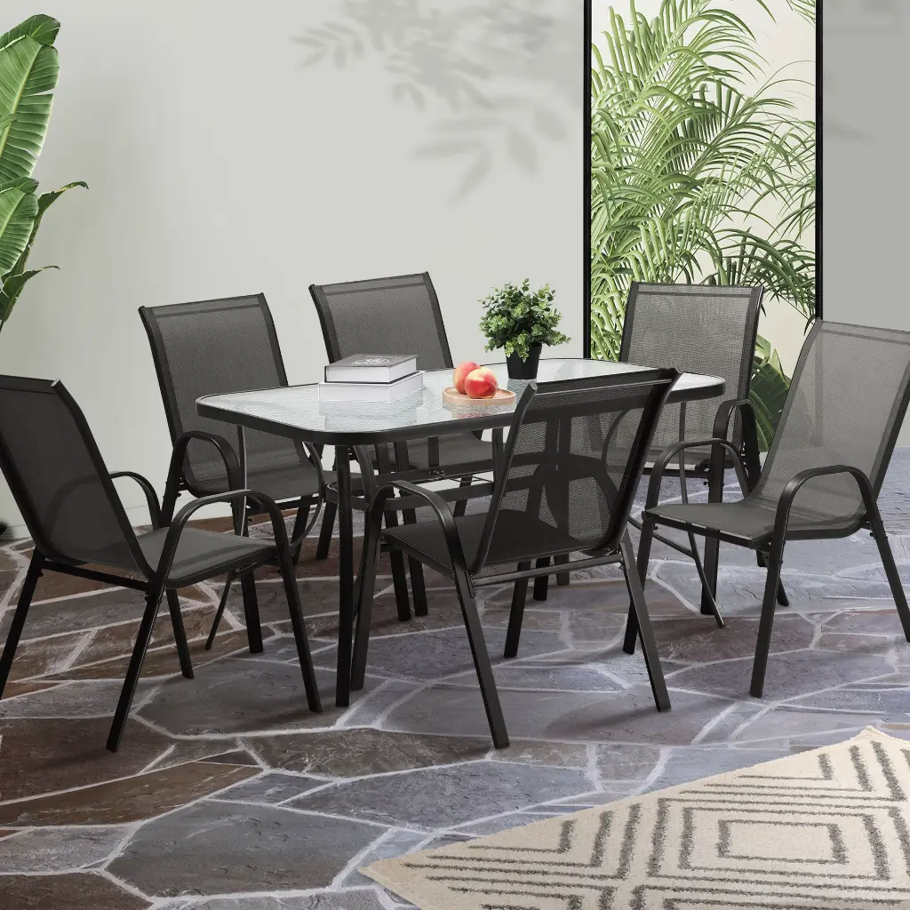 TABLE WITH 6PCS CHAIR SET (20178-1) 