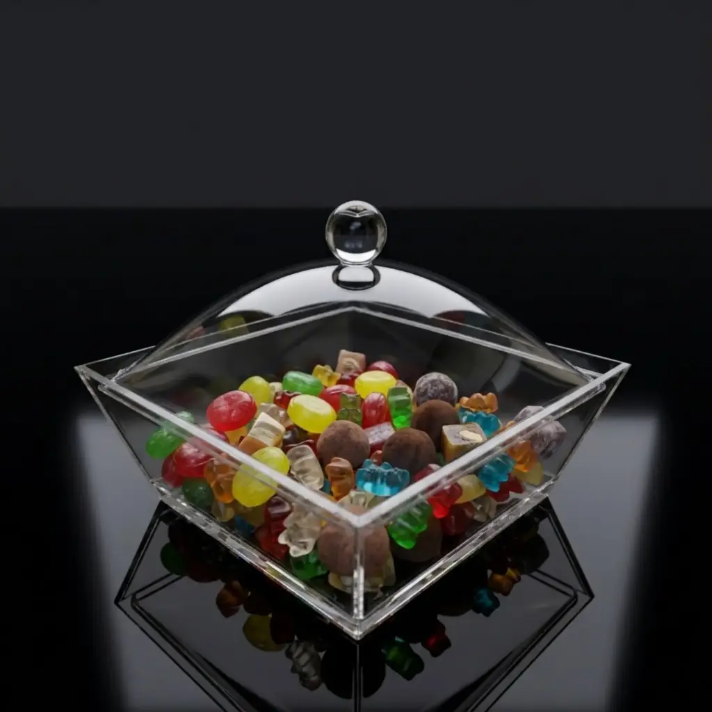 ACRYLIC SQUARE BOX 20*20*13CM (2511-17015-17)-12/CTN
