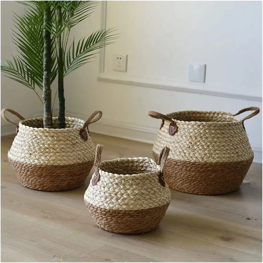 STRAW BASKET 30,36,39CM 3PCS/SET