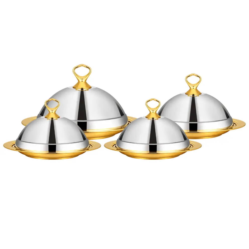 SS  TRAY  WITH COVER 42,48,52,58CM (4PCS/SET) HY25-1119-11-1