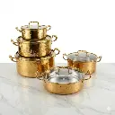 STAINLESS STEEL COOKWARE POTS GOLD 5PCS/SET