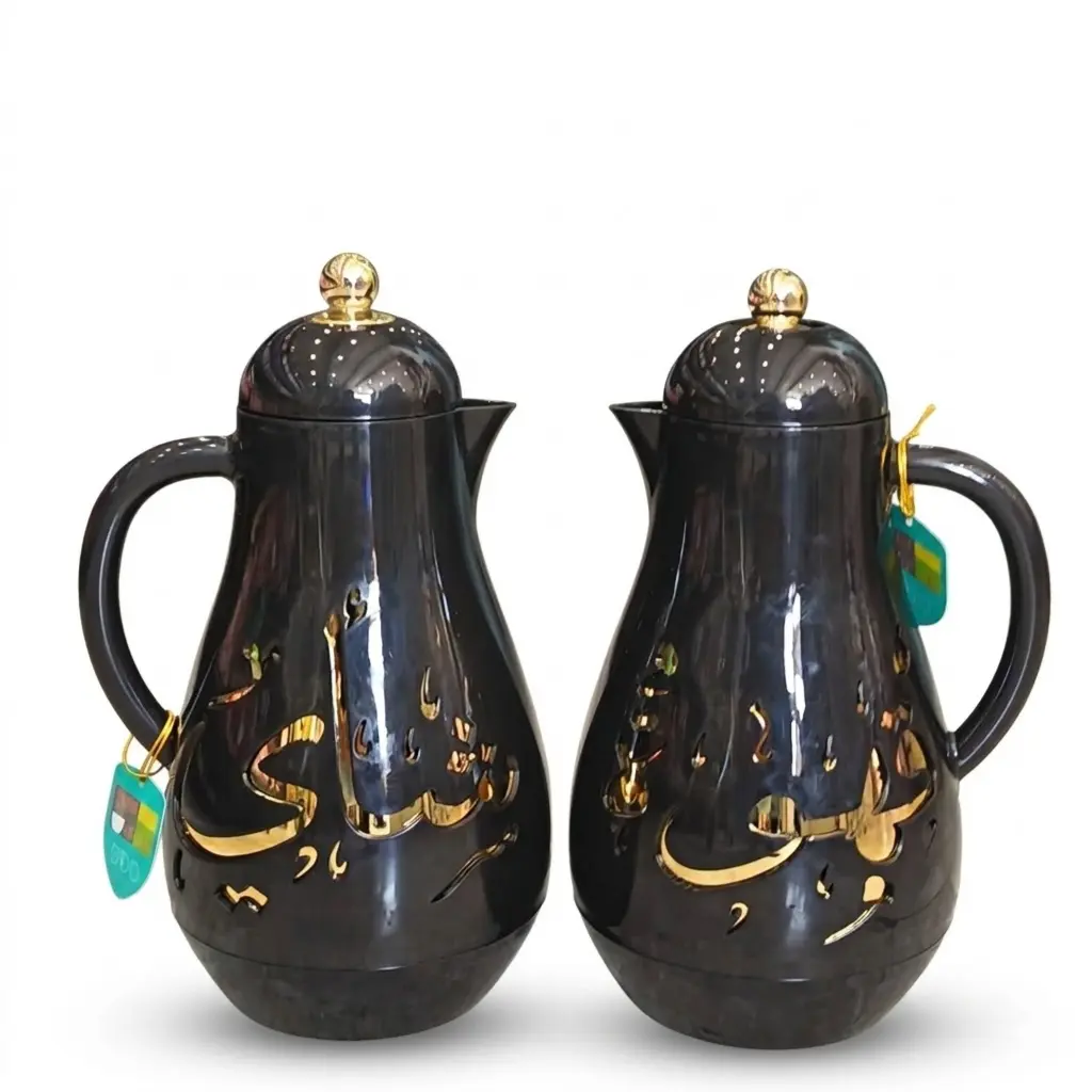 VACUUM JUG  FLASK 1.0L BLACK/GOLD EJSHE IN:HY260018-1