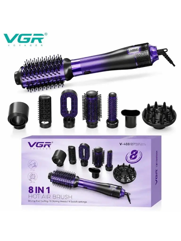فرشاة هواء ساخن 8 في 1 V-488