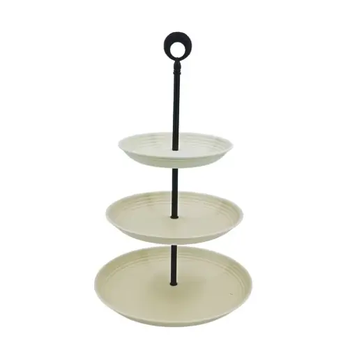 [6970043105175] ROUND SERVING WHITE 3LAYER PLATER (HY25-0105-17)