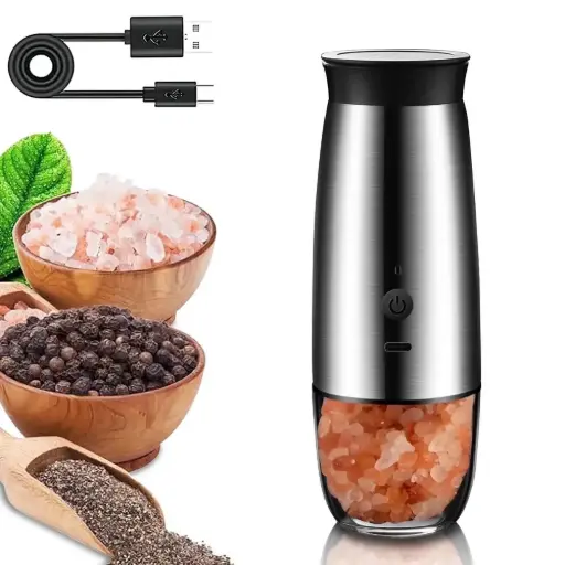 [6924111690810] ELECTRIC SALT PEPPER MILL SET 70ML IN:SW-214