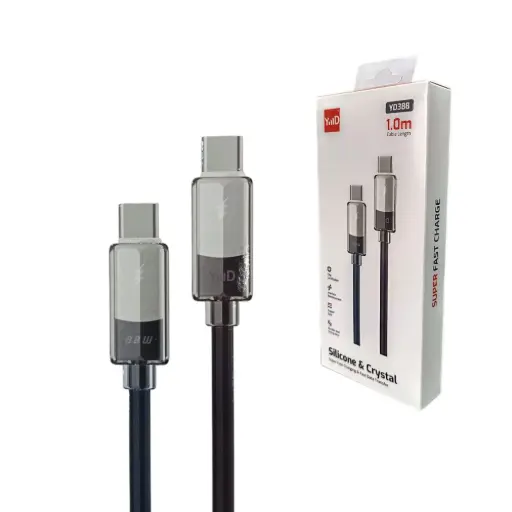 [6920231113888] SLIICONE & CRYSTAL 88W FAST CHARGE DATA CABLE YD388 C-C