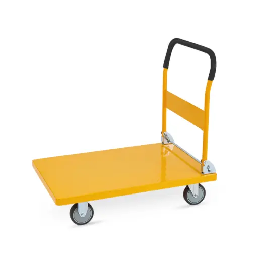 [18-4WTSY-400K] 4 WHEEL TROLLEY FULL STEEL YELLOW HD 400 KG