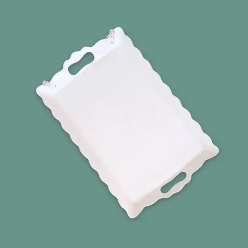 [6951131019017] MELAMINE TRAY WHITE 432X271X42CM 2677 432X271X42