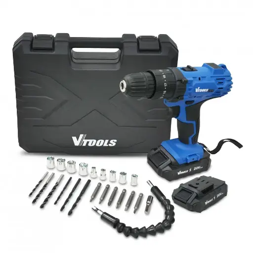 [VT1211-KIT] 20V CORDLESS IMPACT DRILL WITH 29 PC ACCESSORIES KIT VT1211KIT 20 27