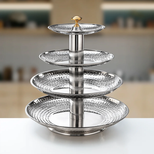 [STS0200756] S.S SWEET STAND HAMMERED 4 LAYER 30,40,50,60CM