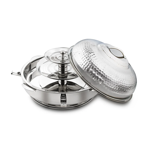 [6122302925240] Atbaq Collection Stainless Steel Hot Pot with 2-Layer Stand – 70cm (Silver)