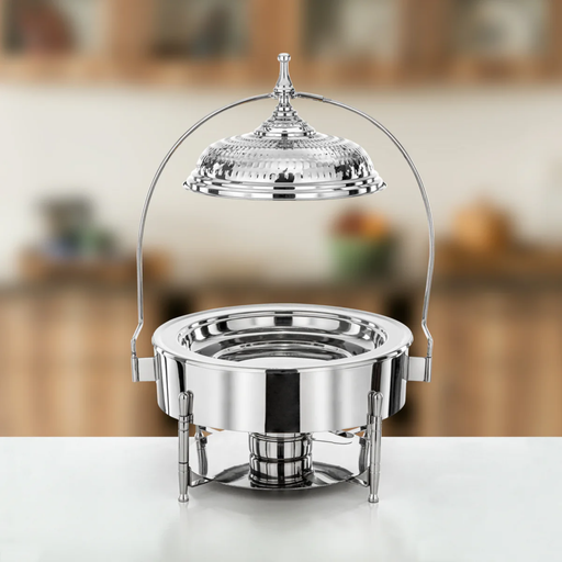 [3757602934086] Premium Stainless Steel Chafing Dish 40cm – Mirror Finish with Hanging Lid