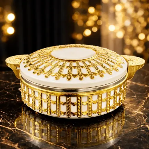 [2312029] LUXURY HOT POT WHITE/GOLD 3.5L