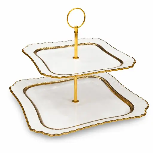 [6903435434058] CAKE PLATE 2LAYER SQUARE 15,20CM (2511-16001-24-53)