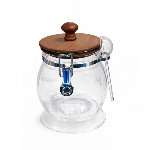 [6953796225376] ACRYLIC STORAGE JAR WITH SPOON 12*17CMYM2-2537D