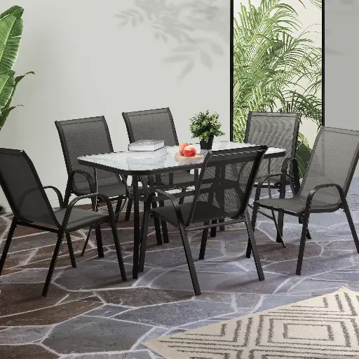 [20178-5] TABLE WITH 6PCS CHAIR SET (20178-1) 