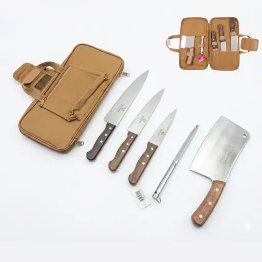 [1111111111111] KITCHEN TOOLS BAG (SHARPNER &KNIFE 6,7.5,8,10") COMBO 